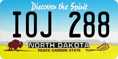 ND license plate IOJ288
