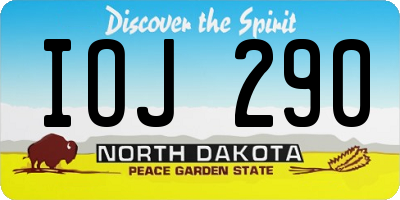 ND license plate IOJ290