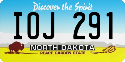 ND license plate IOJ291