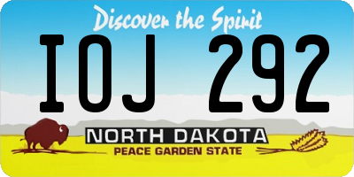 ND license plate IOJ292