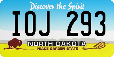 ND license plate IOJ293