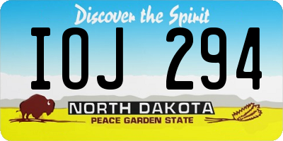 ND license plate IOJ294
