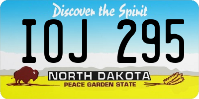 ND license plate IOJ295
