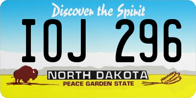 ND license plate IOJ296