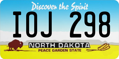 ND license plate IOJ298
