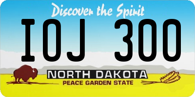 ND license plate IOJ300