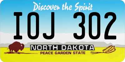 ND license plate IOJ302