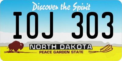 ND license plate IOJ303