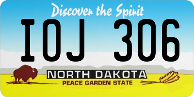 ND license plate IOJ306