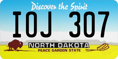 ND license plate IOJ307
