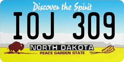 ND license plate IOJ309