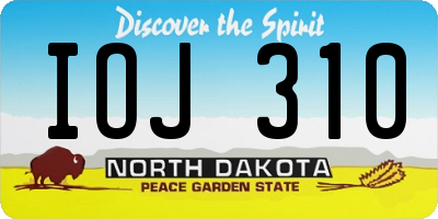 ND license plate IOJ310