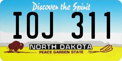 ND license plate IOJ311