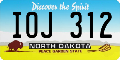 ND license plate IOJ312