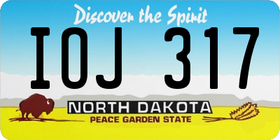 ND license plate IOJ317