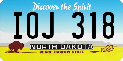 ND license plate IOJ318