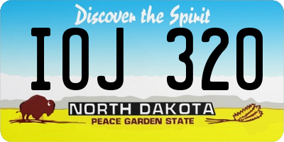 ND license plate IOJ320