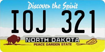 ND license plate IOJ321