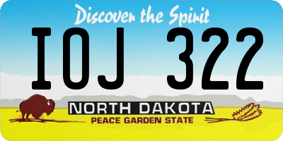 ND license plate IOJ322