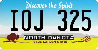 ND license plate IOJ325