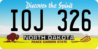 ND license plate IOJ326