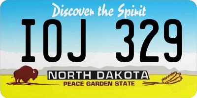 ND license plate IOJ329