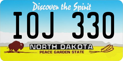 ND license plate IOJ330