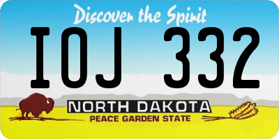 ND license plate IOJ332