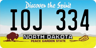 ND license plate IOJ334
