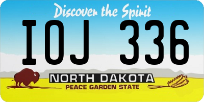ND license plate IOJ336
