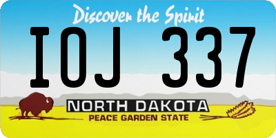 ND license plate IOJ337