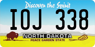 ND license plate IOJ338