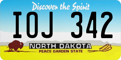 ND license plate IOJ342