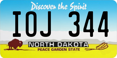 ND license plate IOJ344