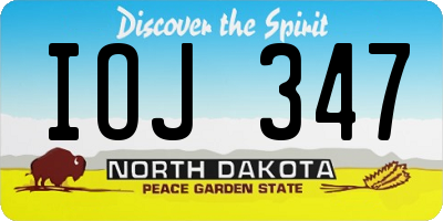 ND license plate IOJ347