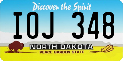 ND license plate IOJ348