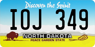 ND license plate IOJ349