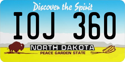 ND license plate IOJ360