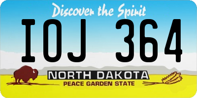 ND license plate IOJ364