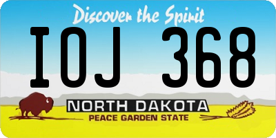 ND license plate IOJ368