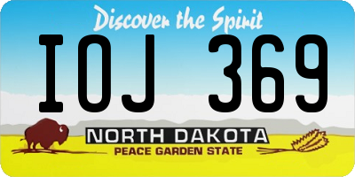 ND license plate IOJ369
