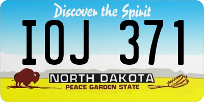 ND license plate IOJ371
