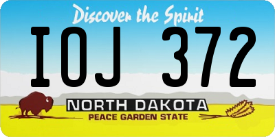 ND license plate IOJ372