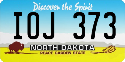 ND license plate IOJ373