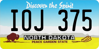 ND license plate IOJ375