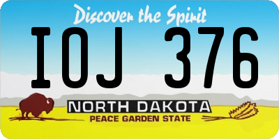 ND license plate IOJ376