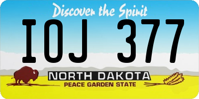 ND license plate IOJ377