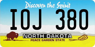 ND license plate IOJ380