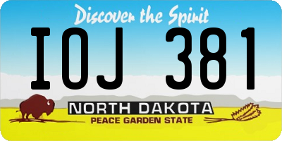 ND license plate IOJ381