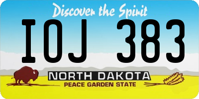 ND license plate IOJ383